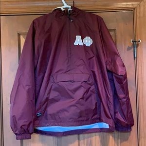 Alpha Phi embroidered rain jacket